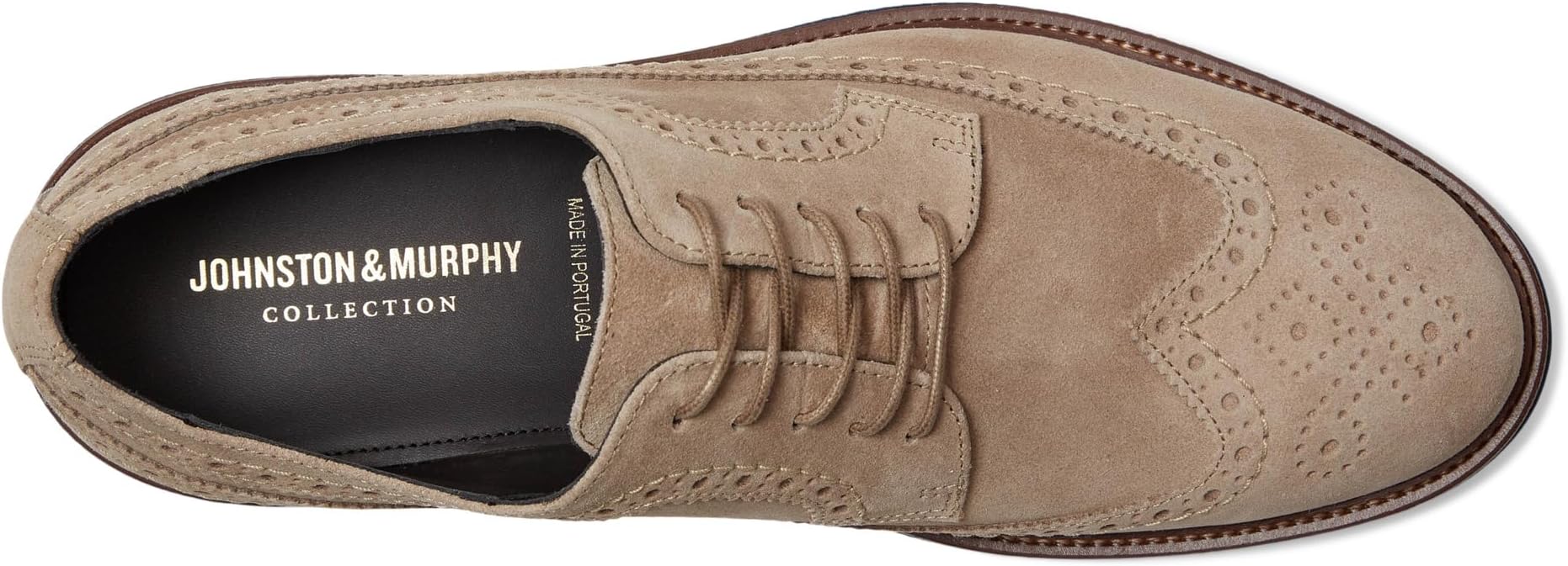 Оксфорды Johnston & Murphy Collection Jenson Longwing, цвет Taupe Italian Suede 1 — фото 2