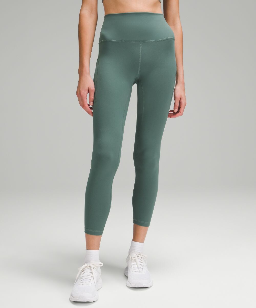 

Леггинсы Wunder Train с высокой посадкой и карманами Lululemon, зеленый