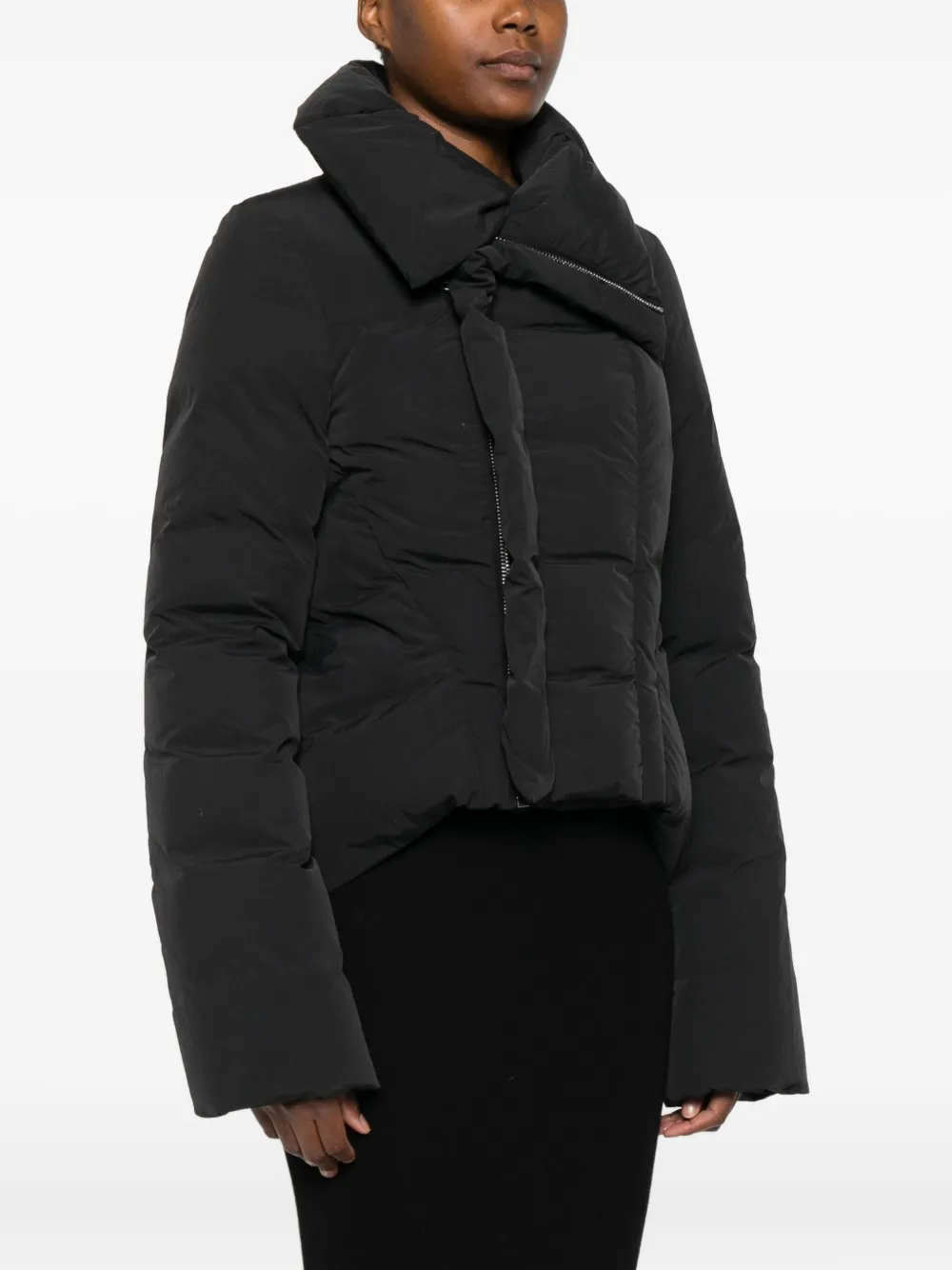 Стеганая куртка асимметричного кроя Rick Owens, черный — фото 3