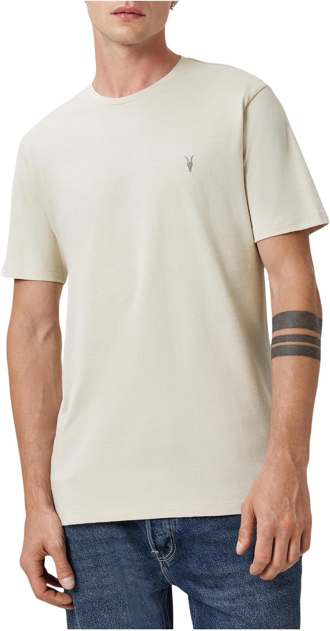 

Футболка AllSaints Brace Short Sleeve Crew, цвет Feather Taupe
