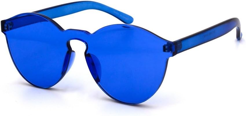 

Солнцезащитные очки One Piece PC Lens Rimless Ultra-Bold Colorful Mono Block с цельными поликарбонатными линзами, без оправы, ультраяркие, с моноблочной линзой MyUV, Blue