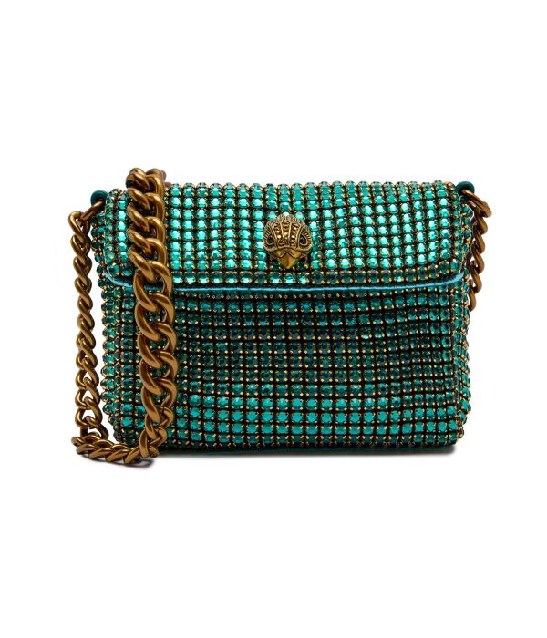 

Кожаная вечерняя сумочка 690-mini party xbody Kurt Geiger, бирюзовый