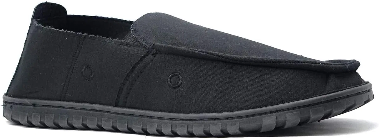 Мокасины мужские Canvas Loafer House Shoe Moccasins Heavy Duty Rubber Bottom, черный REDVOLUTION — фото 2