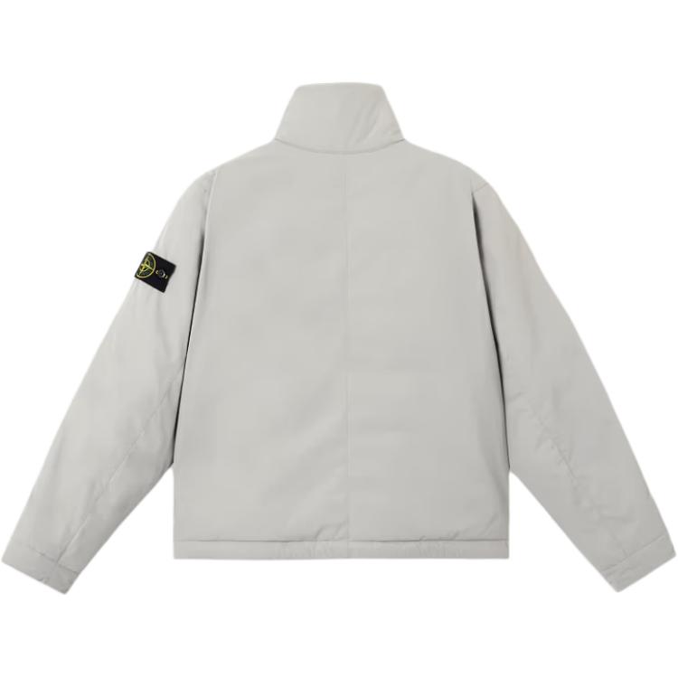 STONE ISLAND Куртка с высоким воротником и логотипом, Pearl Gray — фото 2