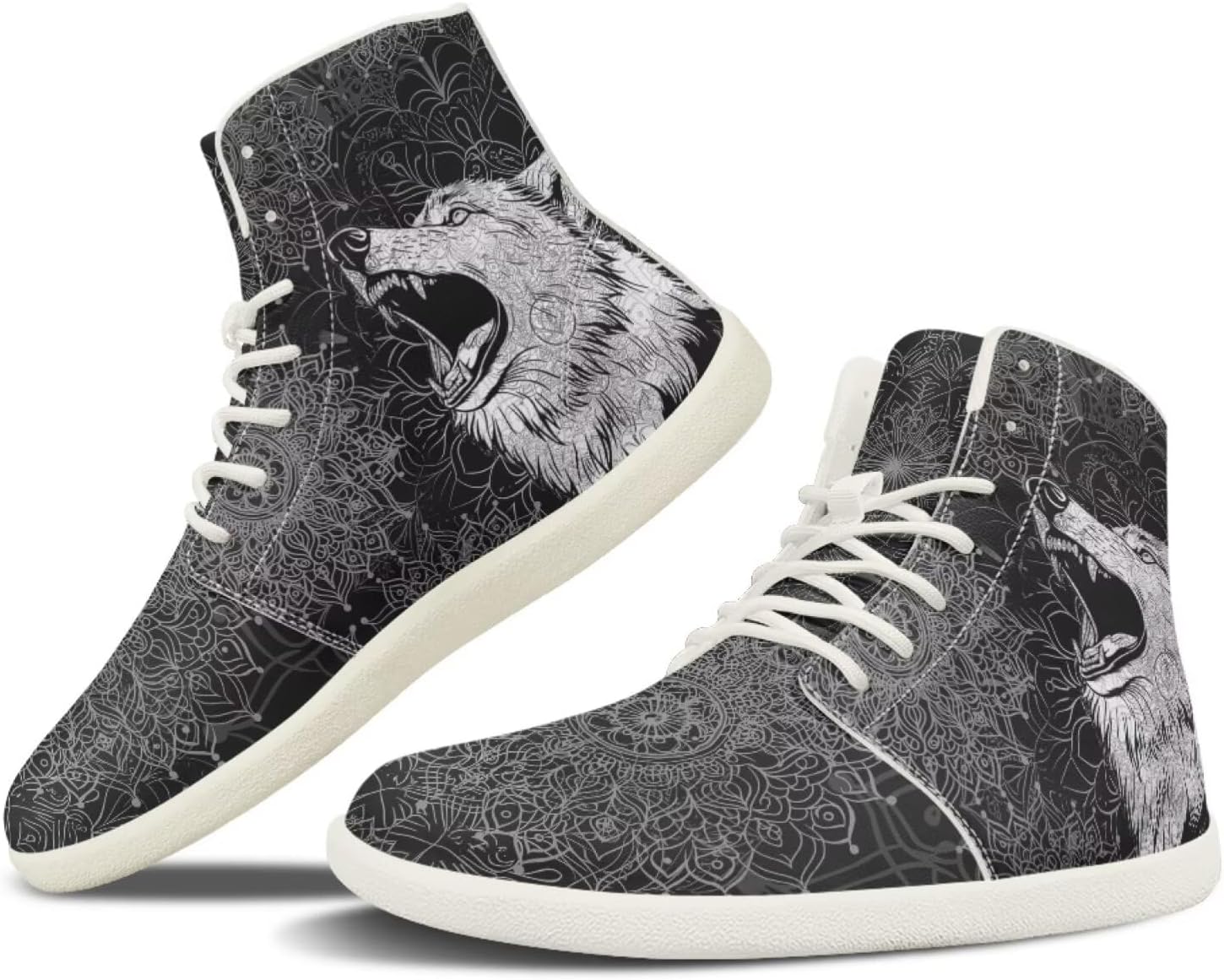 Мужские кроссовки Wolf, слипоны, деловые кроссовки, высокие кроссовки для ходьбы, гимнастики, тенниса и спорта Ecaestolph, черный — фото 2