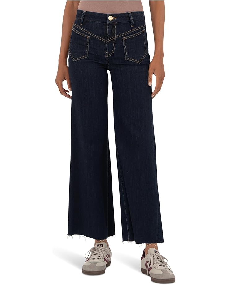 

Женские джинсы KUT from the Kloth Petite Charlotte High Rise Wide Front Seam Leg Raw Hem, Sustain