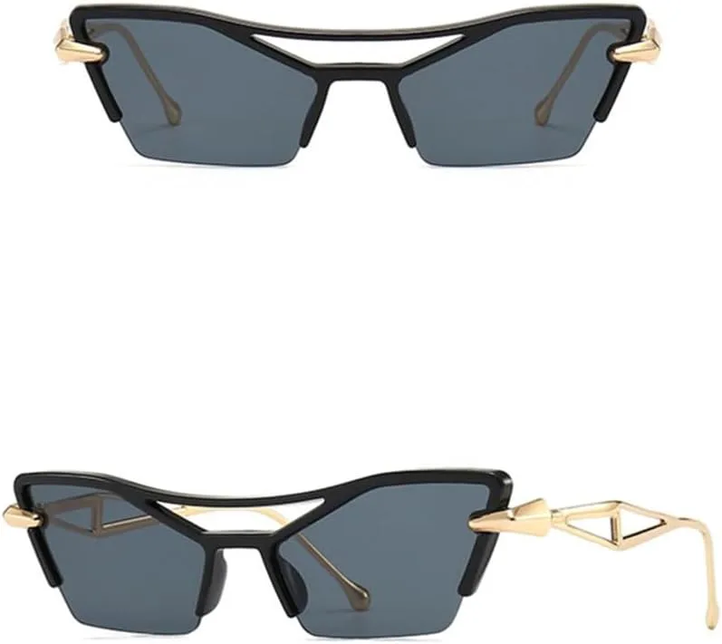 

Солнцезащитные очки «кошачий глаз» в полуободковой оправе для женщин, винтажные солнцезащитные очки для мужчин, очки с защитой от УФ-излучения UV400 LANGSER, C1