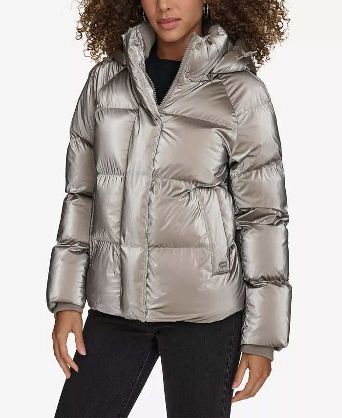 

Женская стеганая куртка с капюшоном Puffer Levi's, серебряный