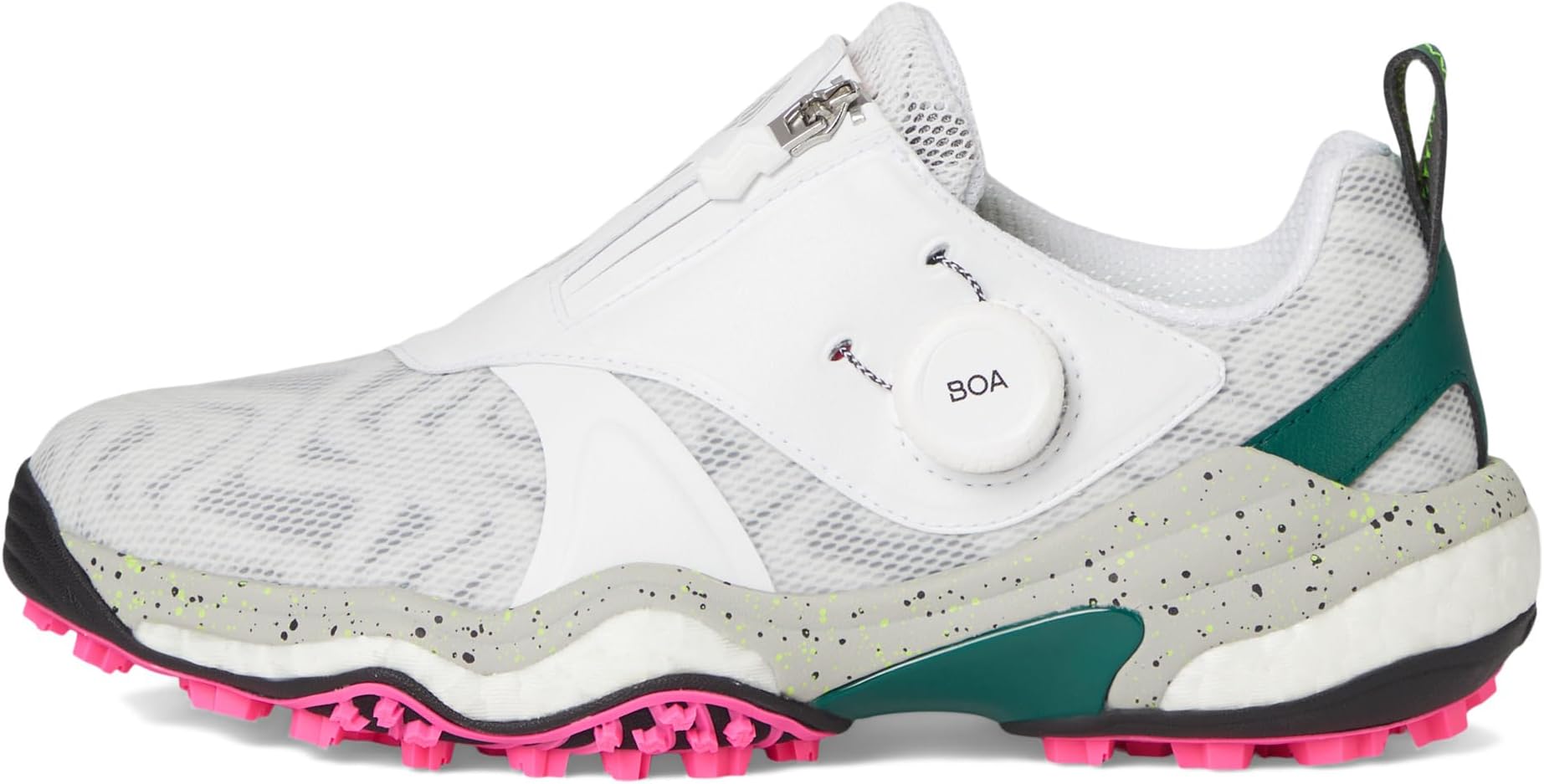 Кроссовки Adidas Golf Codechaos BOA 25 Golf Shoes, Footwear White/Silver Metallic/Collegiate Green — фото 4