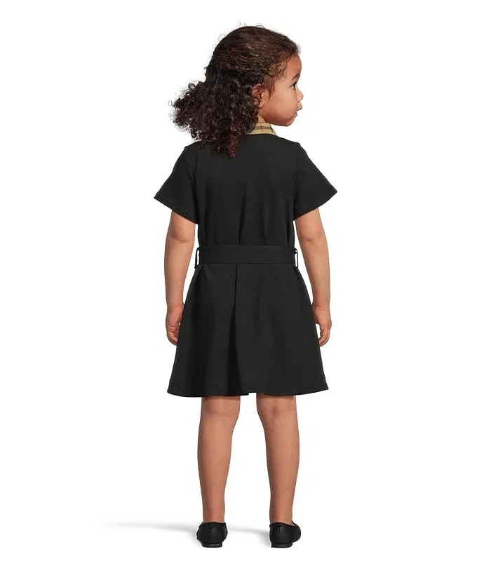 Платье с клетчатым воротником Astrid Burberry Kids, Black — фото 2