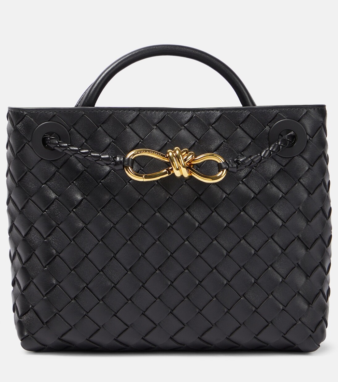 

Маленькая кожаная сумка-тоут andiamo Bottega Veneta, черный
