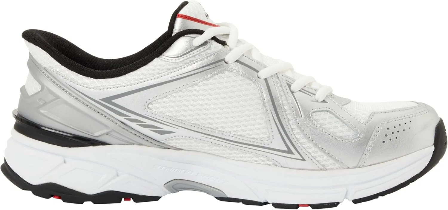 Мужские кроссовки Skechers Stamina Sport Kordae, White Leather Silver Mesh Red Pu — фото 4