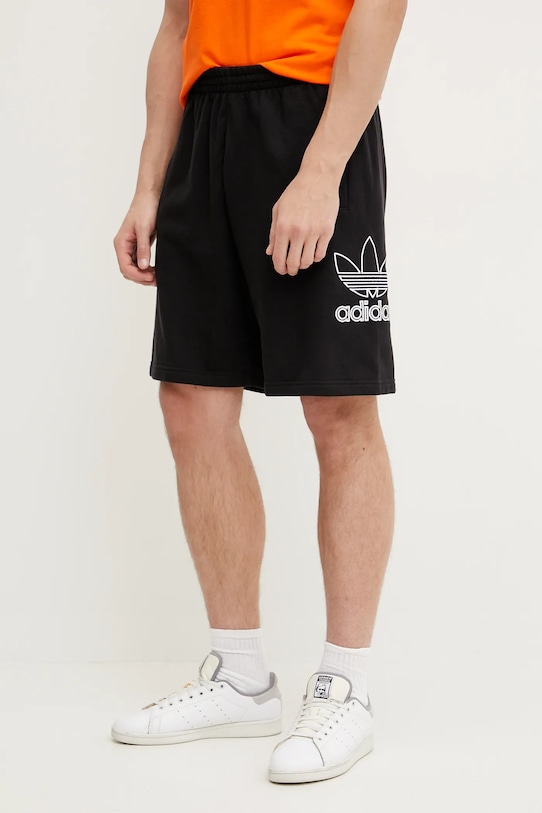 

Хлопковые шорты Trefoil Adidas Originals, черный