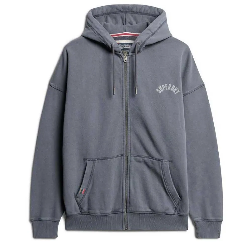

Толстовка Superdry Athletic Ess Oversized full zip, серый