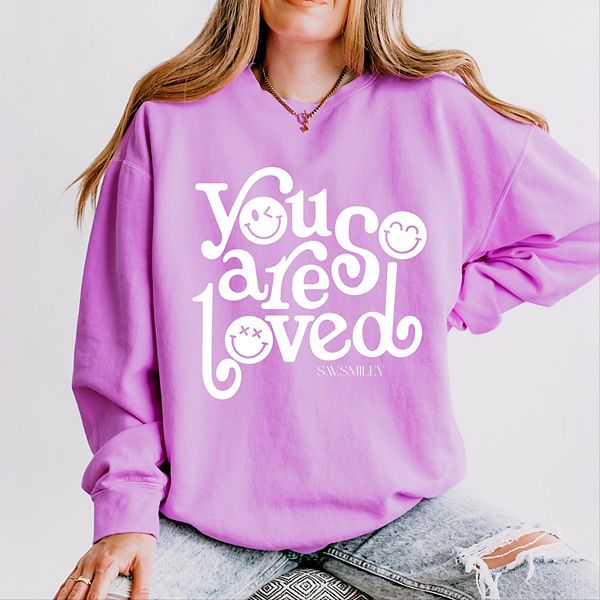 

SWSmiley you are so loved - женская легкая свитшот с окраской в готовом виде Simply Sage Market, Neon Violet, Зеленый, SWSmiley you are so loved - женская легкая свитшот с окраской в готовом виде Simply Sage Market, Neon Violet