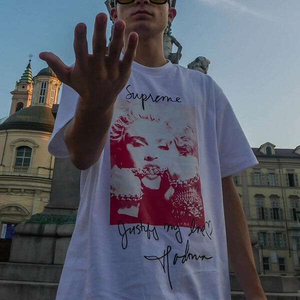 Футболка fw18 madonna tee white printing short sleeve Supreme, белый — фото 2