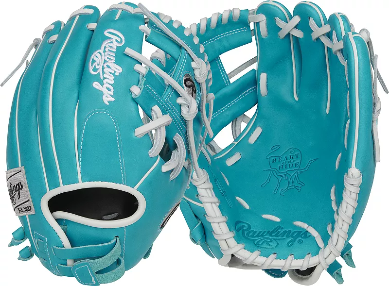

Перчатки Fastpitch Rawlings 11,5 дюймов Heart of the Hide серии R2G, 2024 г, бирюзовый