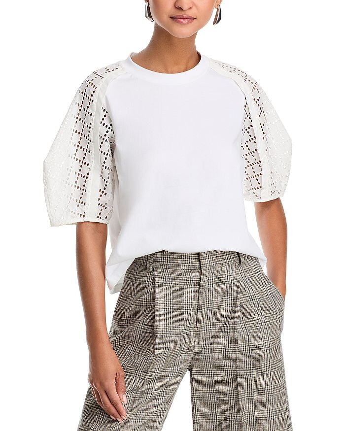 

Футболка с кружевной отделкой 3.1 Phillip Lim, белый