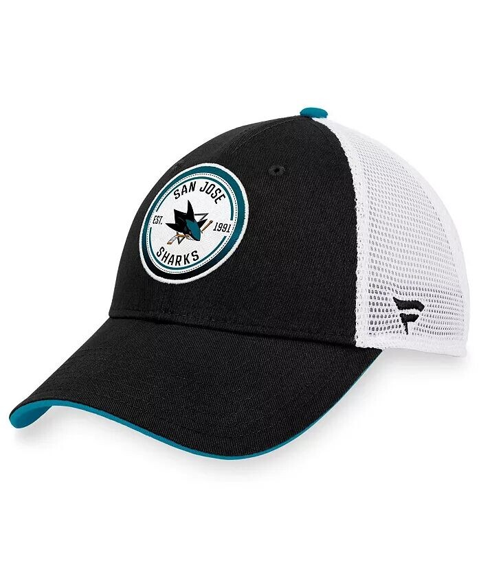 

Мужская черно-белая кепка San Jose Sharks Iconic Gradient Trucker Snapback Fanatics