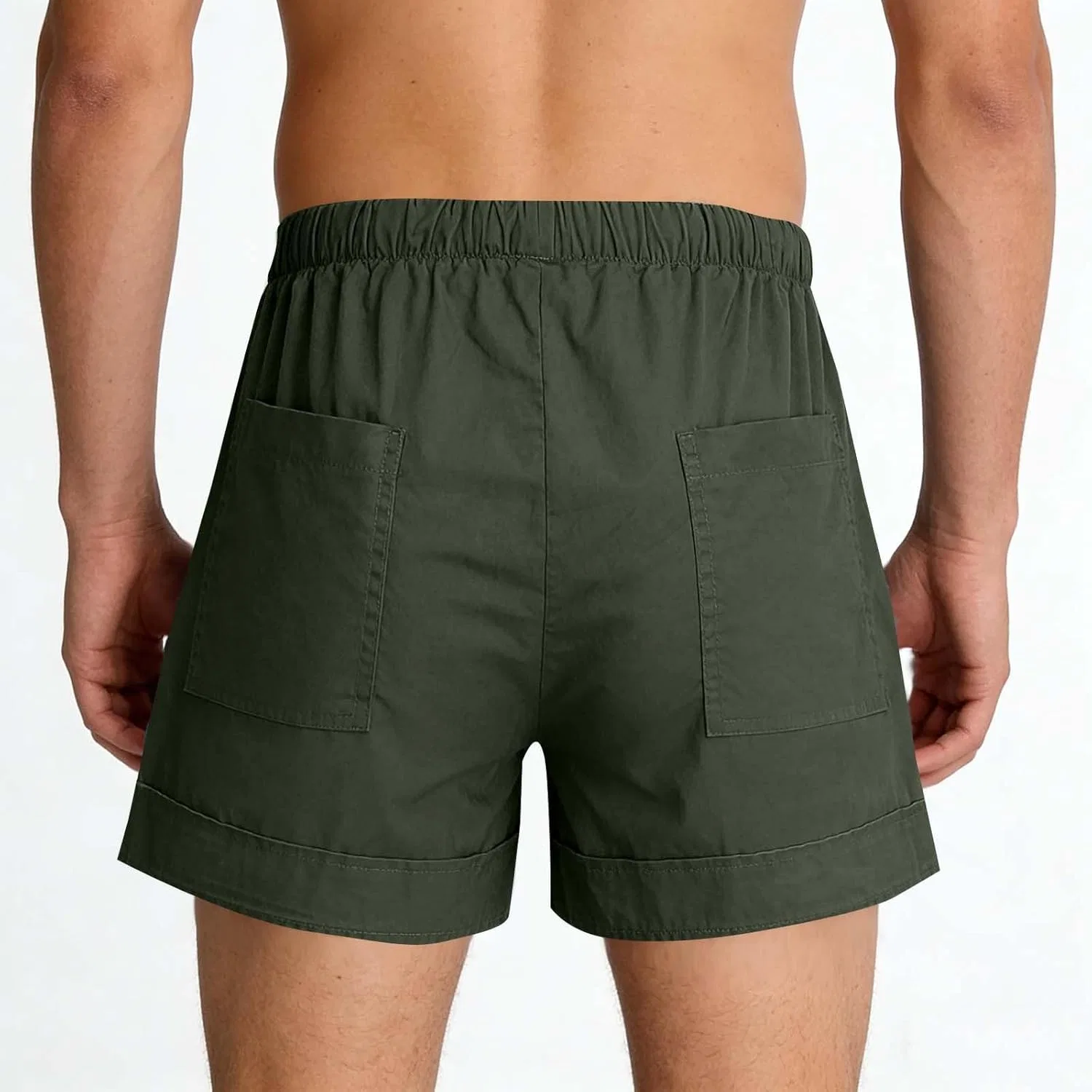 Шорты мужские из льна и хлопка, Athletic Casual, цвет Army Green — фото 4
