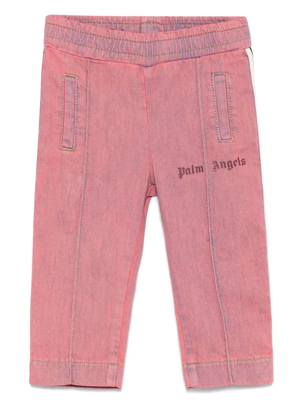 Спортивные брюки из шамбре Palm Angels Kids, розовый