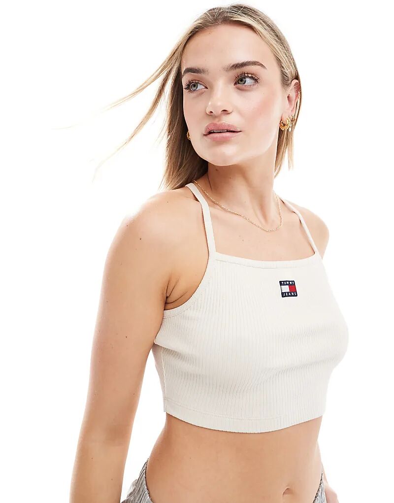 

Бюстгальтер-бралетт с бретельками белого цвета Tommy Jeans