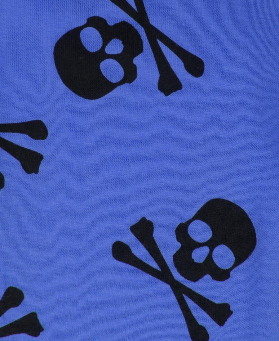 Детская хлопковая пижама из двух частей на Хэллоуин Leveret, Blue skulls — фото 2