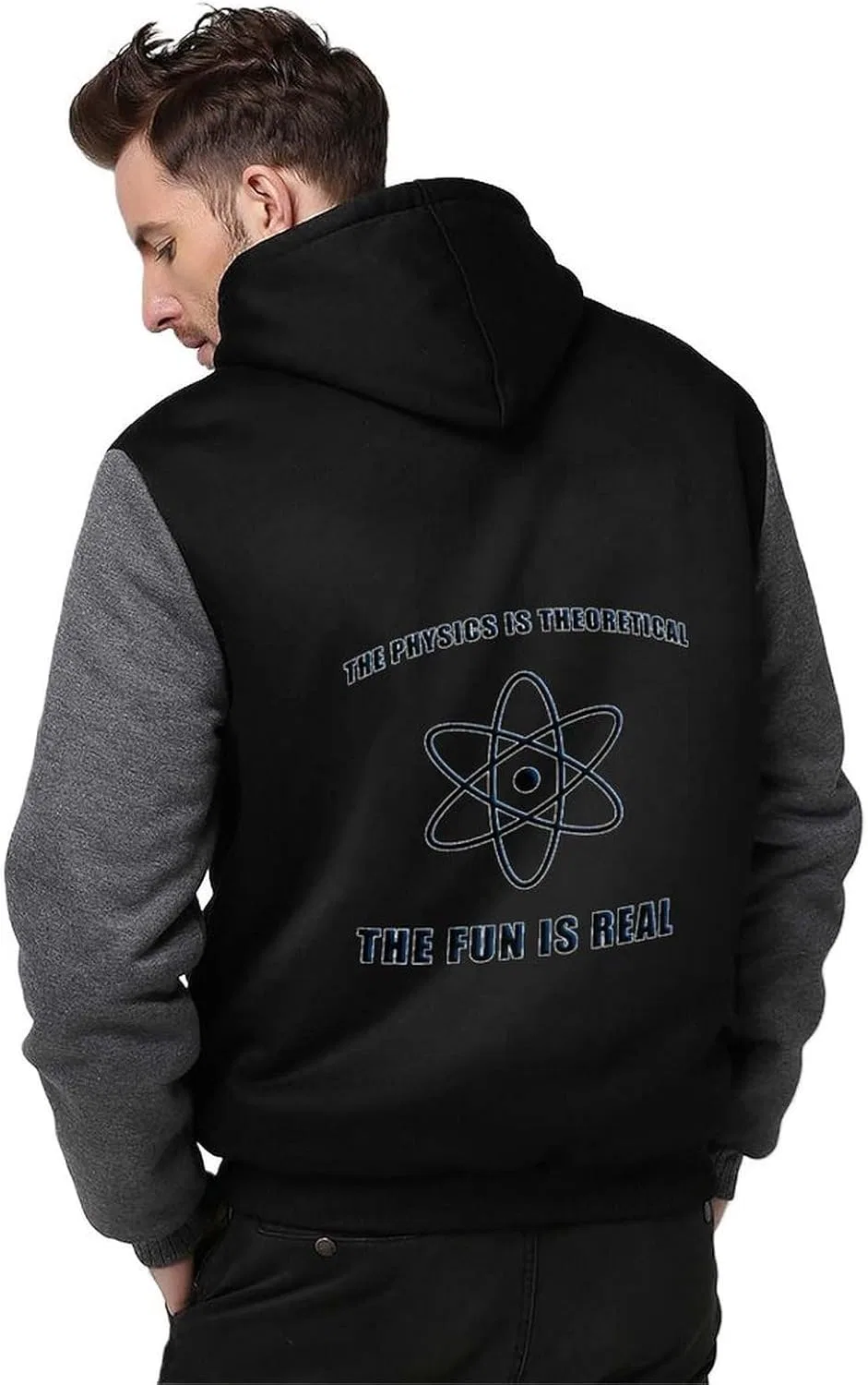 Флисовая худи на молнии Science Physics, серая