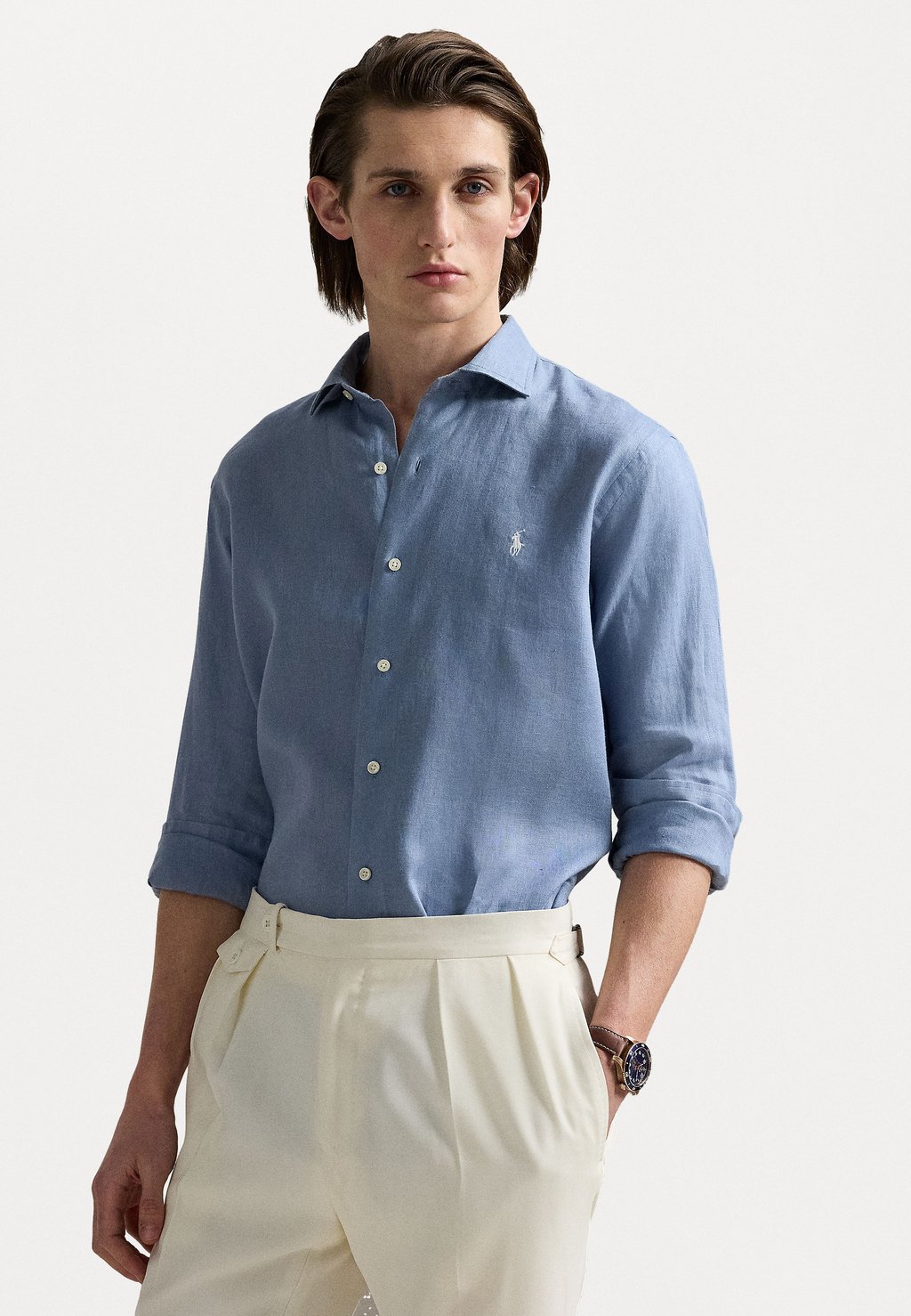 

Рубашка SLIM FIT LINEN SHIRT Polo Ralph Lauren, Channel Blue