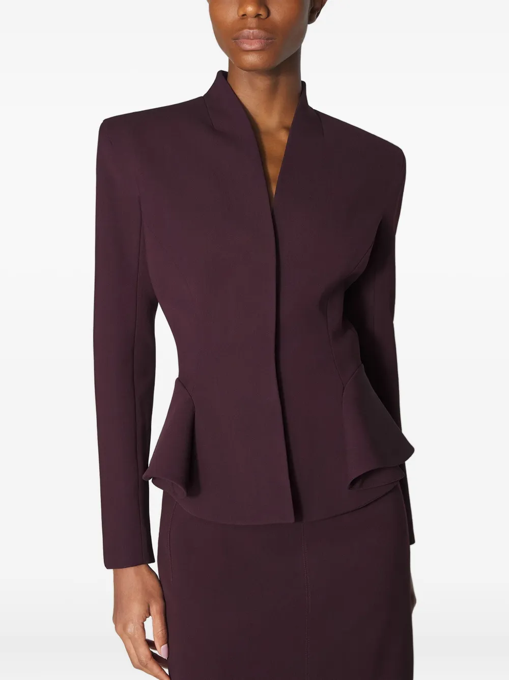 

Приталенный жакет с баской Mugler, красный