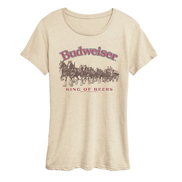 

Женская футболка с принтом Budweiser Clydesdale Licensed Character, Beige