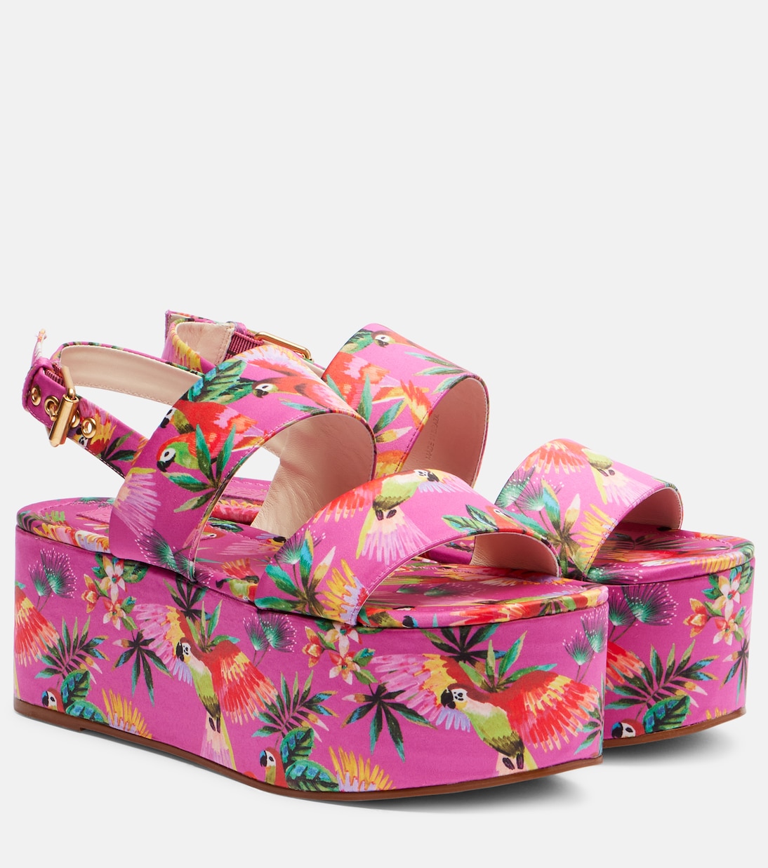 Платформенные сандалии Printed Farm Rio, Colorful Macaw Pink