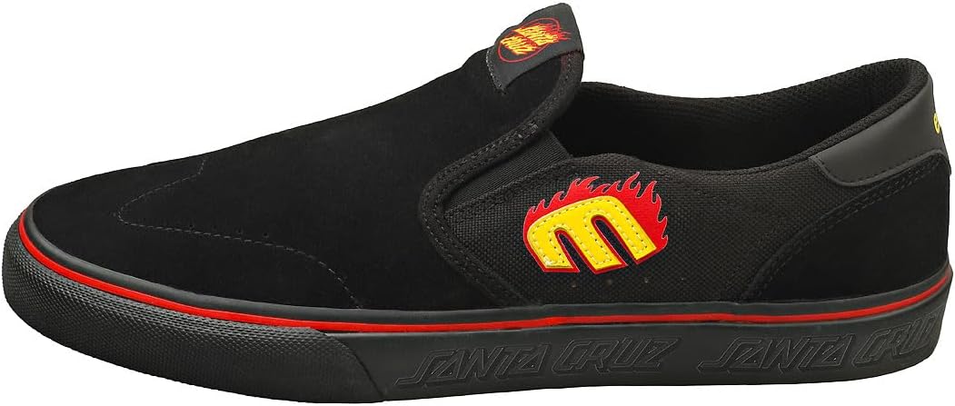 Мужские кеды Etnies Lo-Cut Slip X Santa Cruz низкие слипоны для скейтборда, черный — фото 4