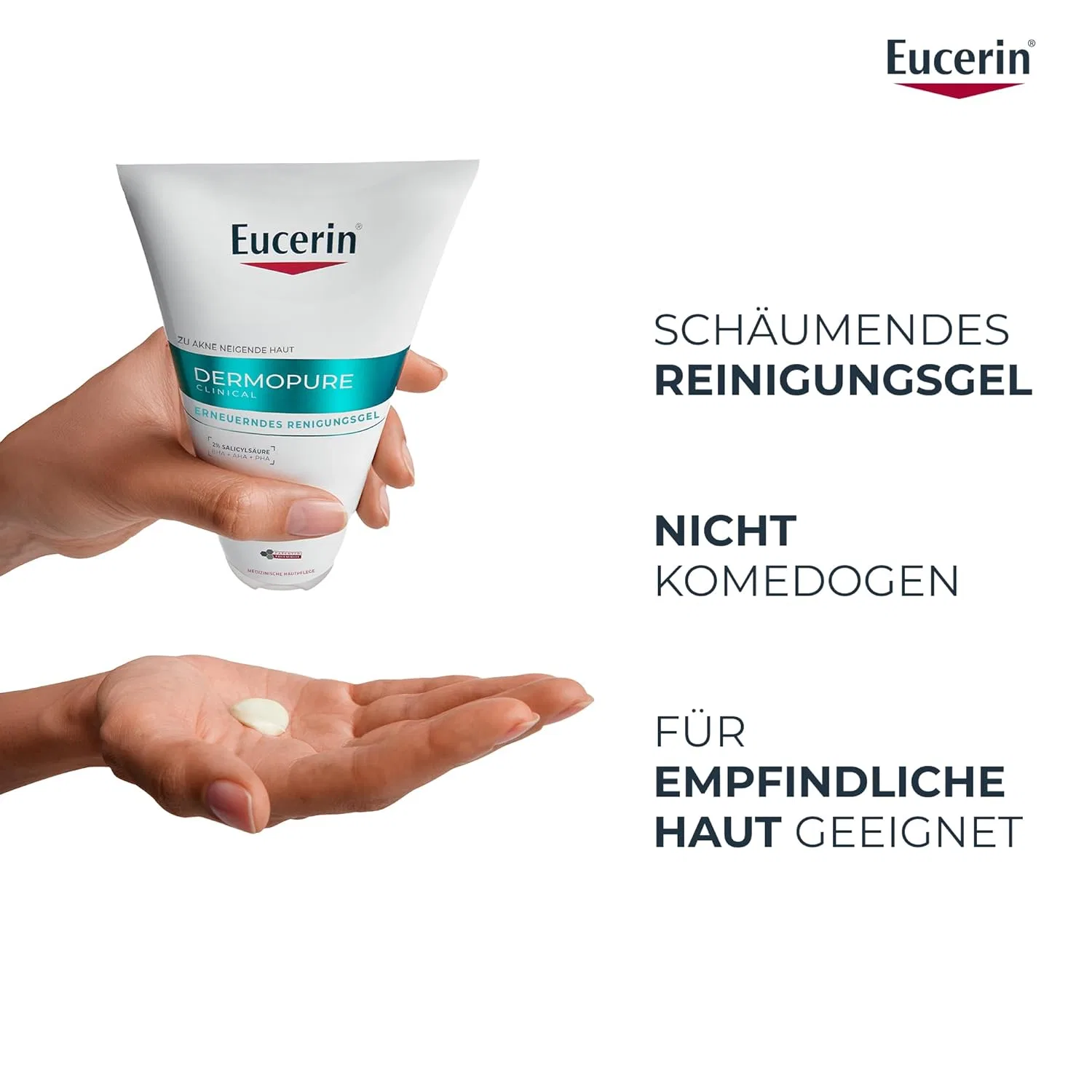 Гель для умывания Eucerin — Очищающий гель для лица «DermoPure Clinical Triple Action» от — фото 4