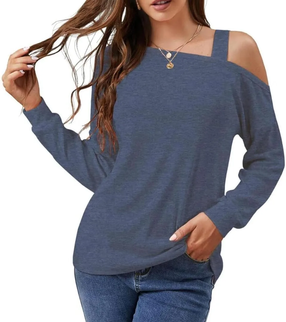 

Женская блузка с длинным рукавом и лодочным вырезом