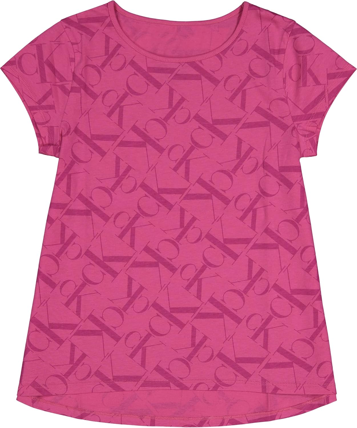 

Футболка Calvin Klein для девочек с короткими рукавами и логотипом, удобная хлопковая футболка с внутренней стороной без бирки, Pink Mon Toss