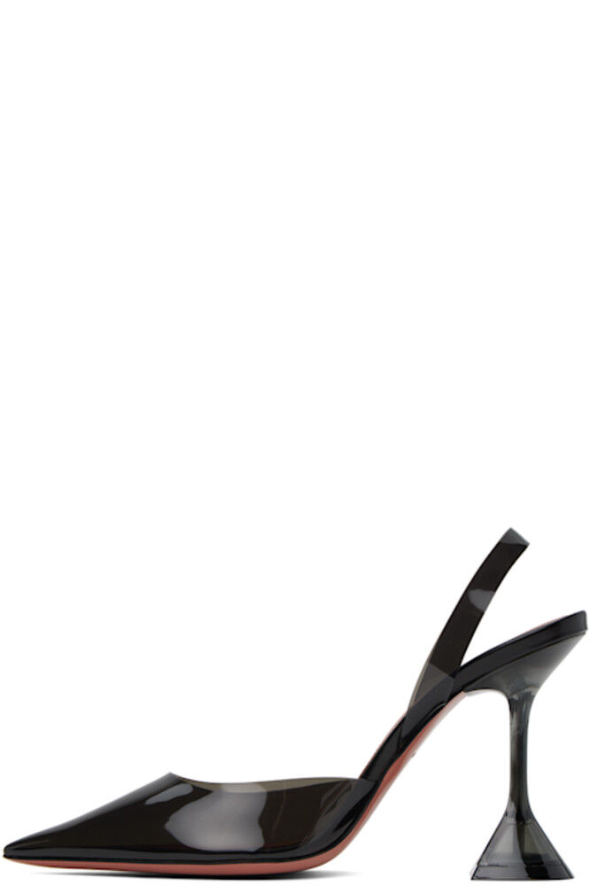Черные туфли Holli Glass Slingback на каблуках Amina Muaddi — фото 3