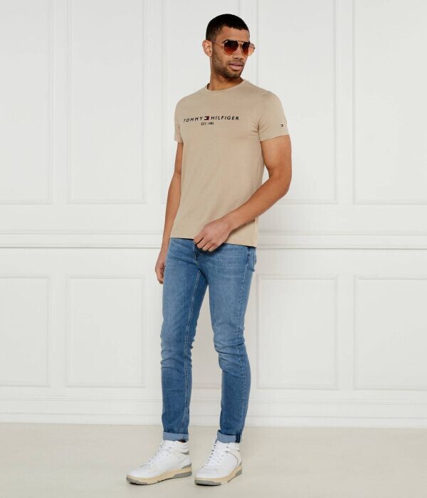 Футболка Tommy Hilfiger Slim Fit, бежевый — фото 2