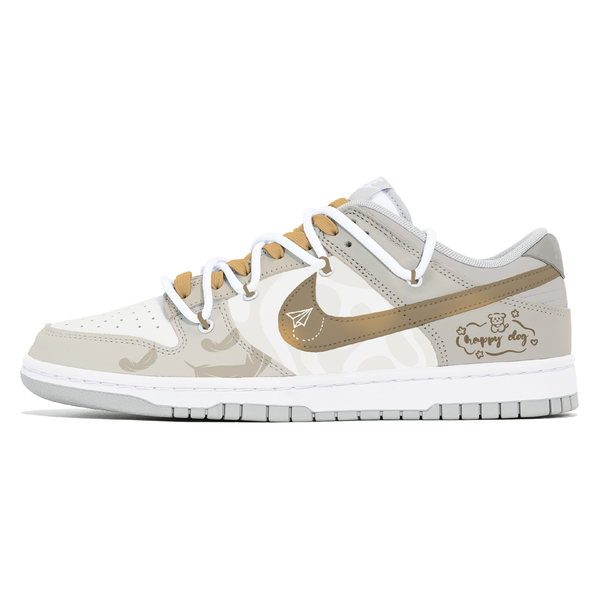 

Nike Кроссовки для скейтбординга Dunk Joy Lemon, износостойкие и нескользящие, с низким верхом, мужские, желто-серые