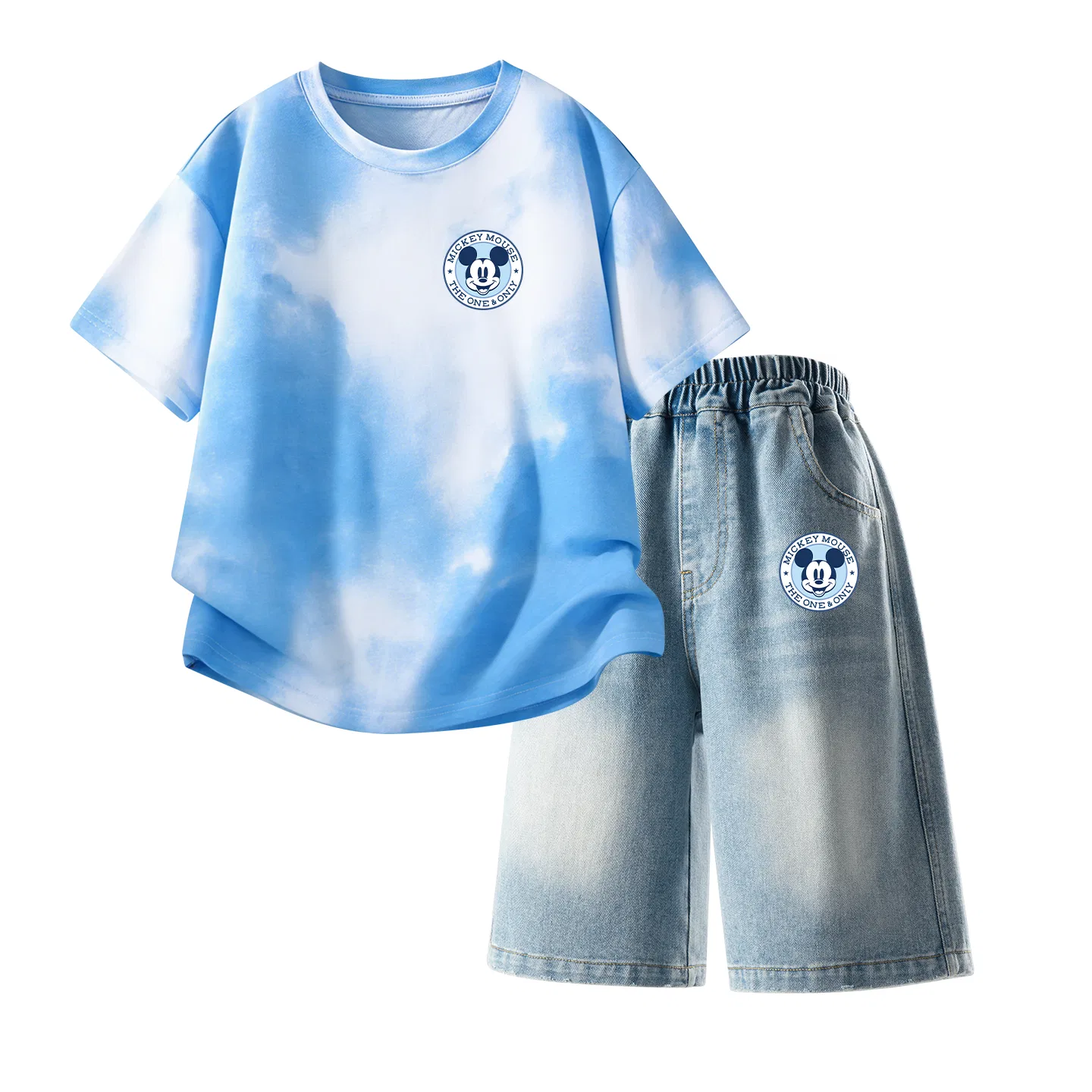 Детский спортивный костюм Casual Sportswear 2 Piece Set Disney, Dark Indigo Blue+Disney Round Logo Mickey Mouse K Cloud Blue