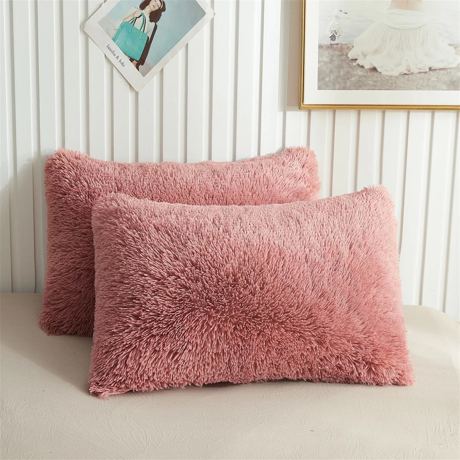 

Комплект постельного белья пушистый Bed Bath & Beyond, розовый