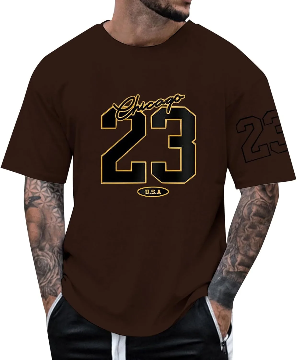 

Футболка мужская летняя с принтом номер 23, короткий рукав, свободный крой