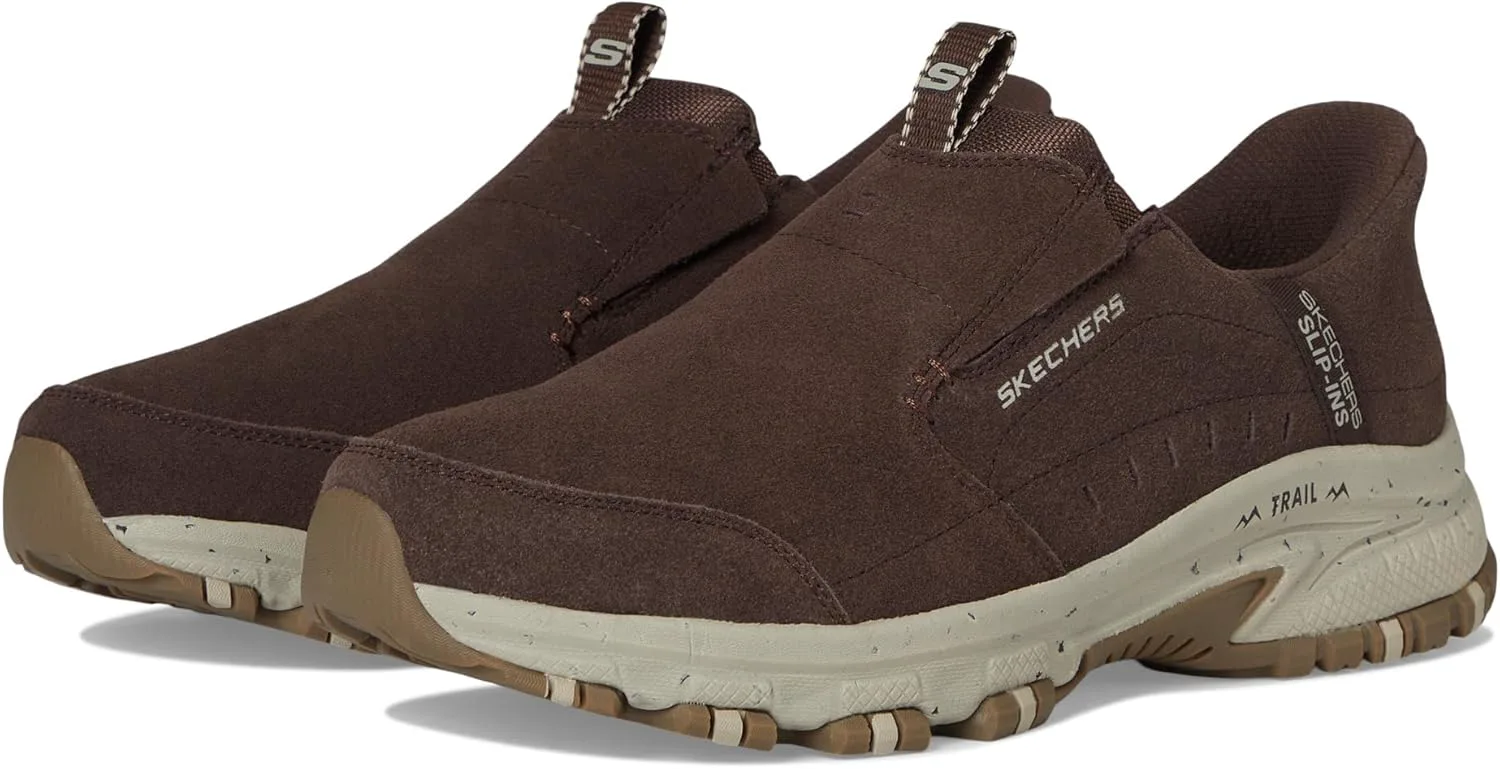 Мужские кроссовки Skechers Hillcrest Cedar Root с удобной посадкой без шнурков, коричневый
