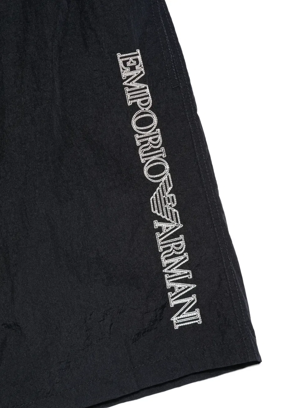 Плавки в полоску с вышитым логотипом Emporio Armani, синий — фото 3