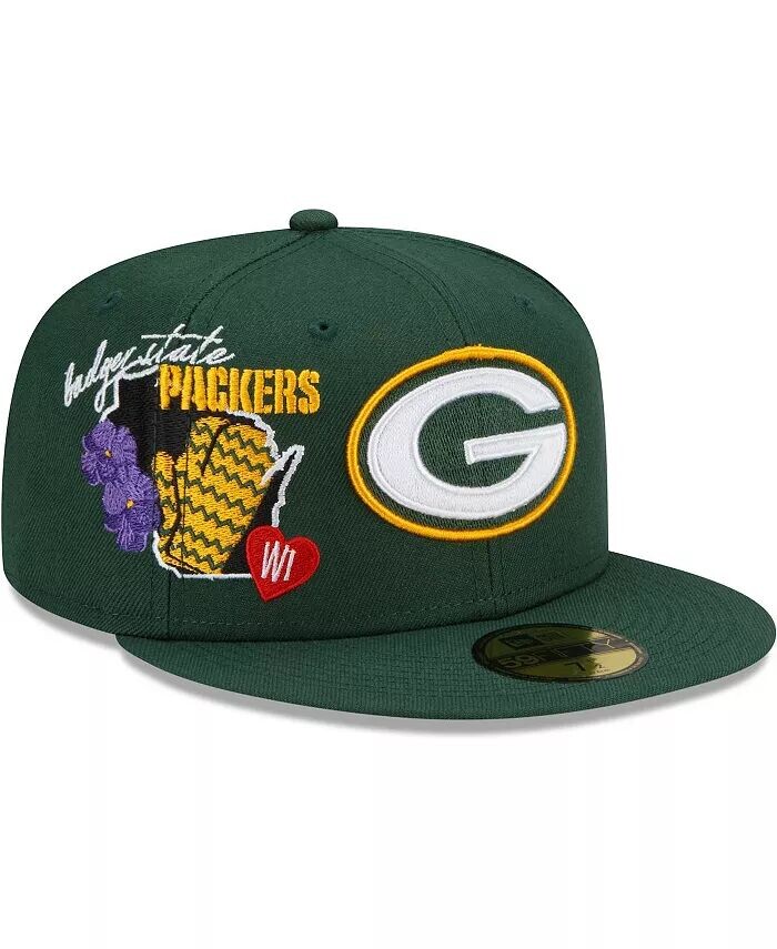 

Мужская зеленая приталенная шляпа Green Bay Packers City Cluster 59FIFTY New Era