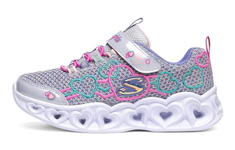 

Детские кроссовки Heart Lights GS Low-top серые/фиолетовые/белые/зеленые Skechers