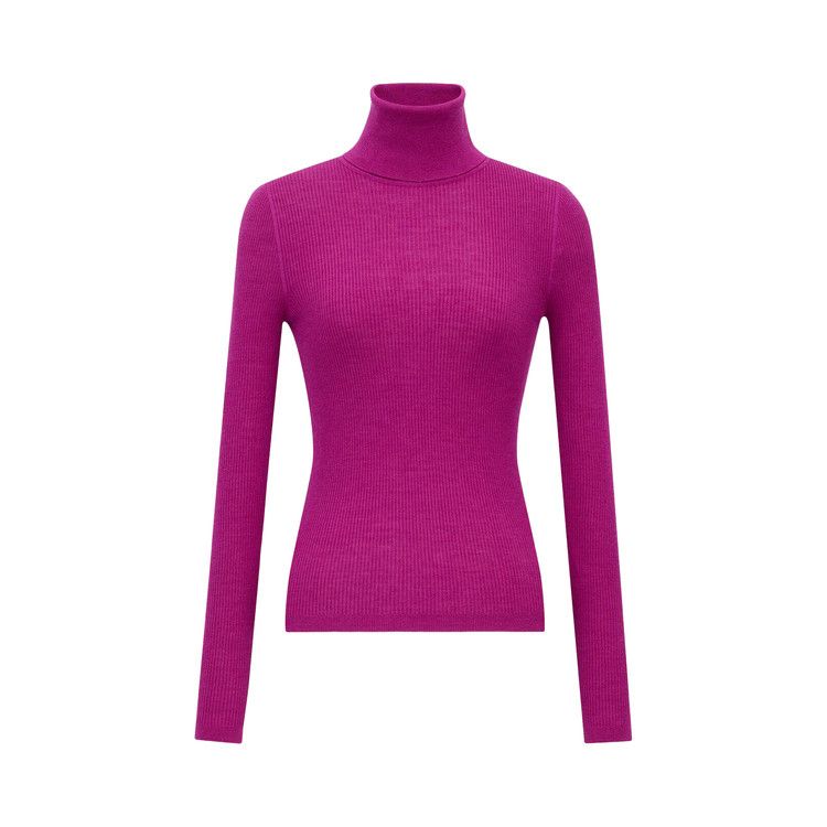 

Топ Saint Laurent Turtleneck Top In Cashmere, Wool, And Silk, Magenta