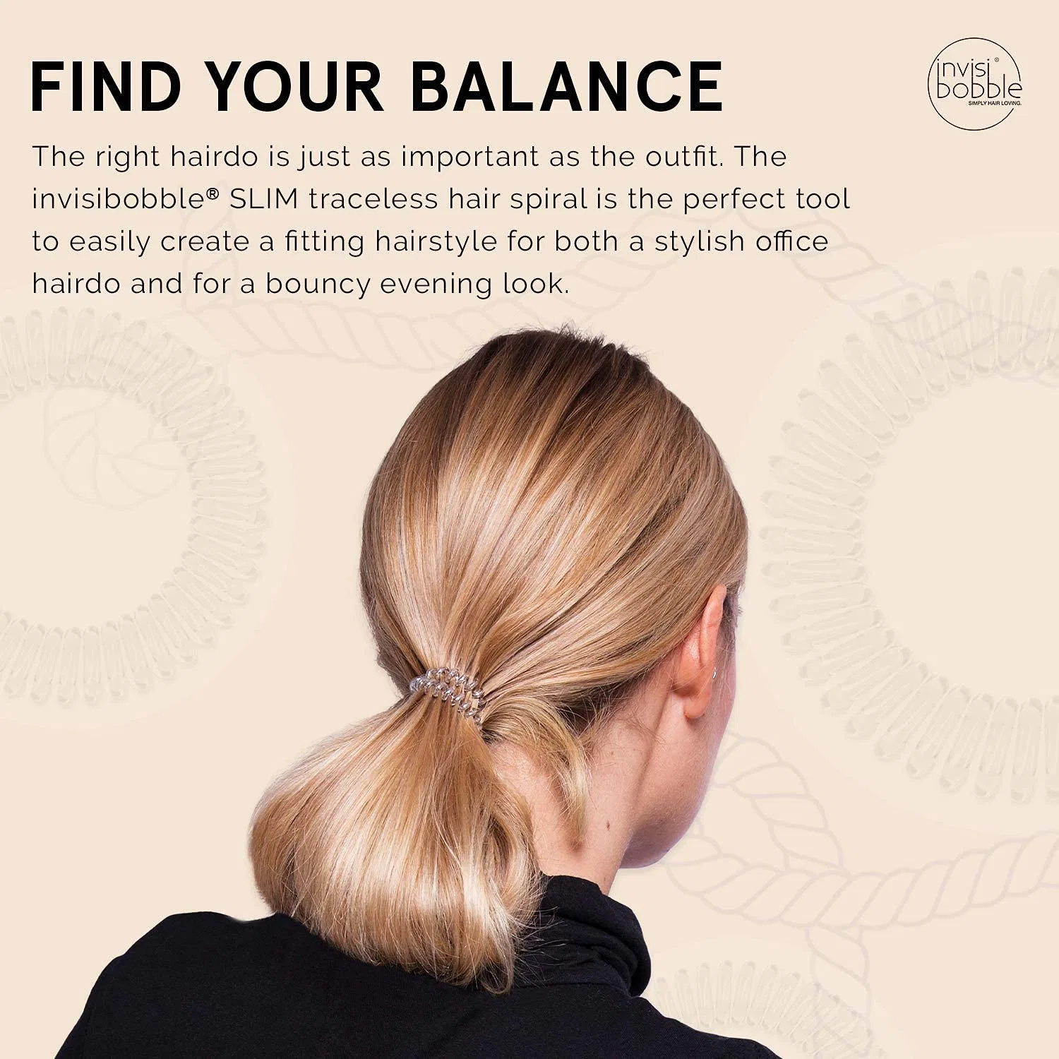 Тонкая прозрачная резинка для волос invisibobble Slim Crystal Clear, 3 штуки Invisibobble, Crystal Clear — фото 4