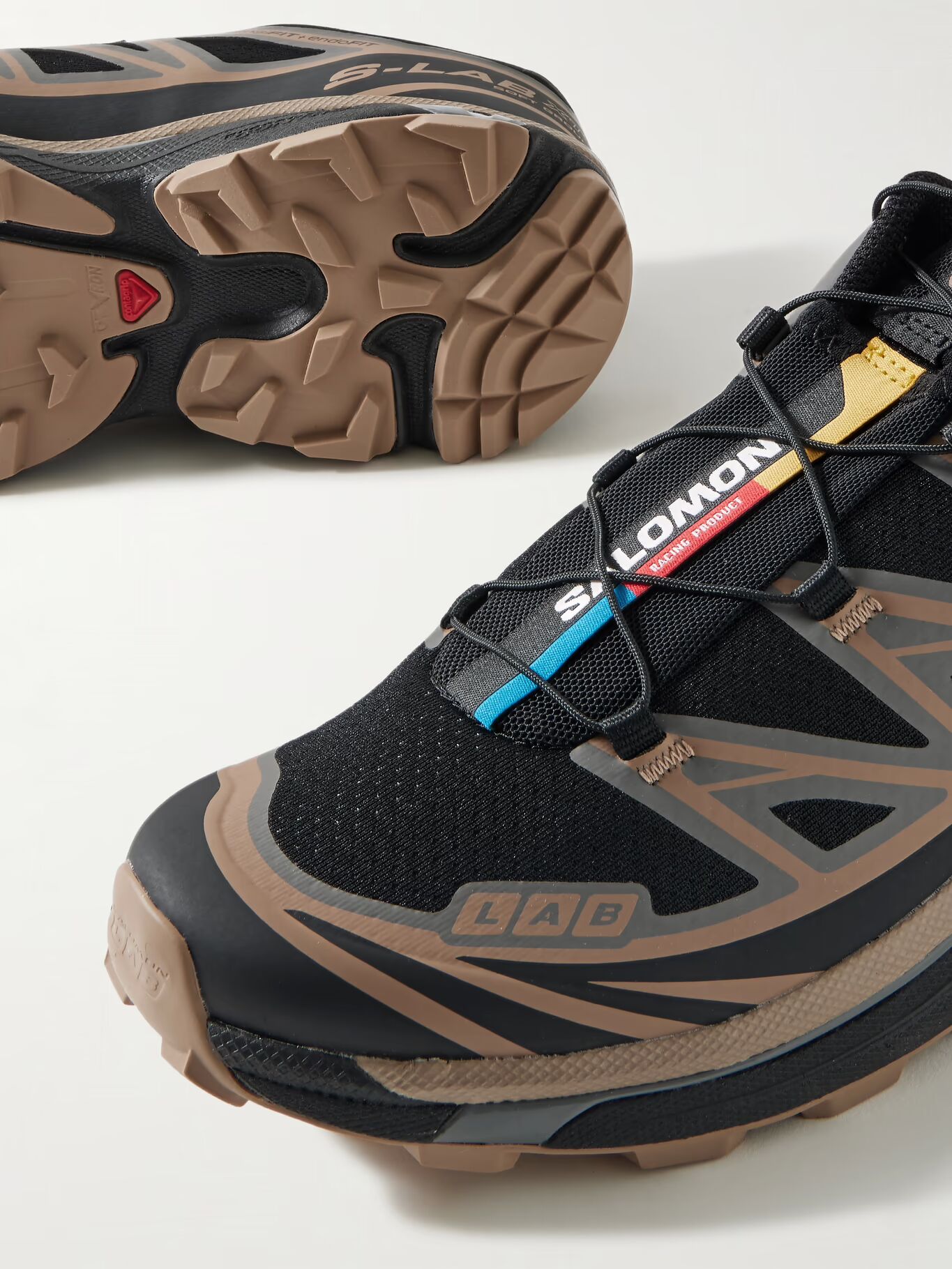 

Кроссовки XT-6 с резиновой отделкой из сетки SALOMON, коричневый