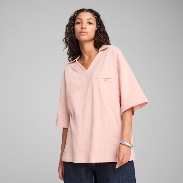 

Женская рубашка-поло большого размера Yona Puma, розовый